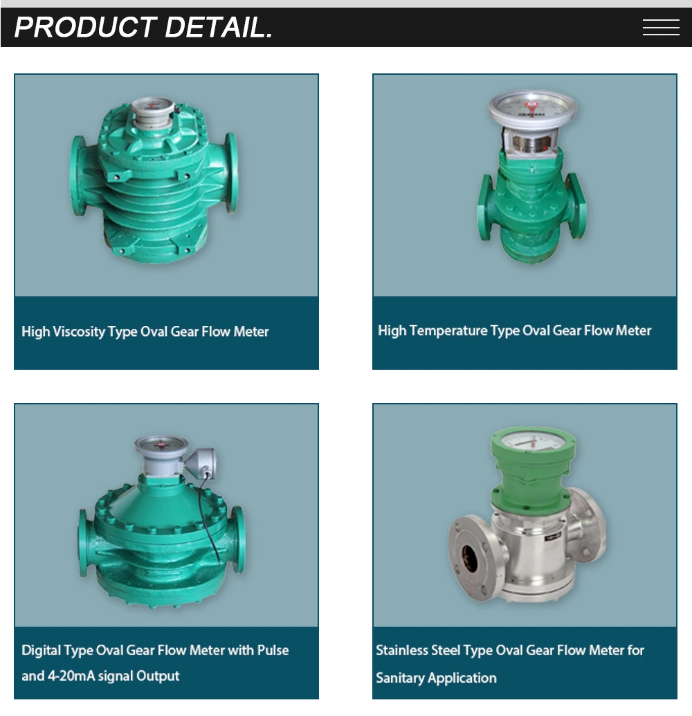 Mechanical Type Oval Gear Flowmeter Volumetric Flow Meter Positive Displacement Flow Meter for Diesel