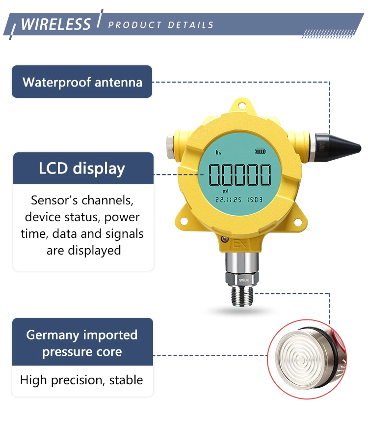 Holykell Explosion Proof LCD Display GPRS 4G Wireless Water Pressure Transmitter