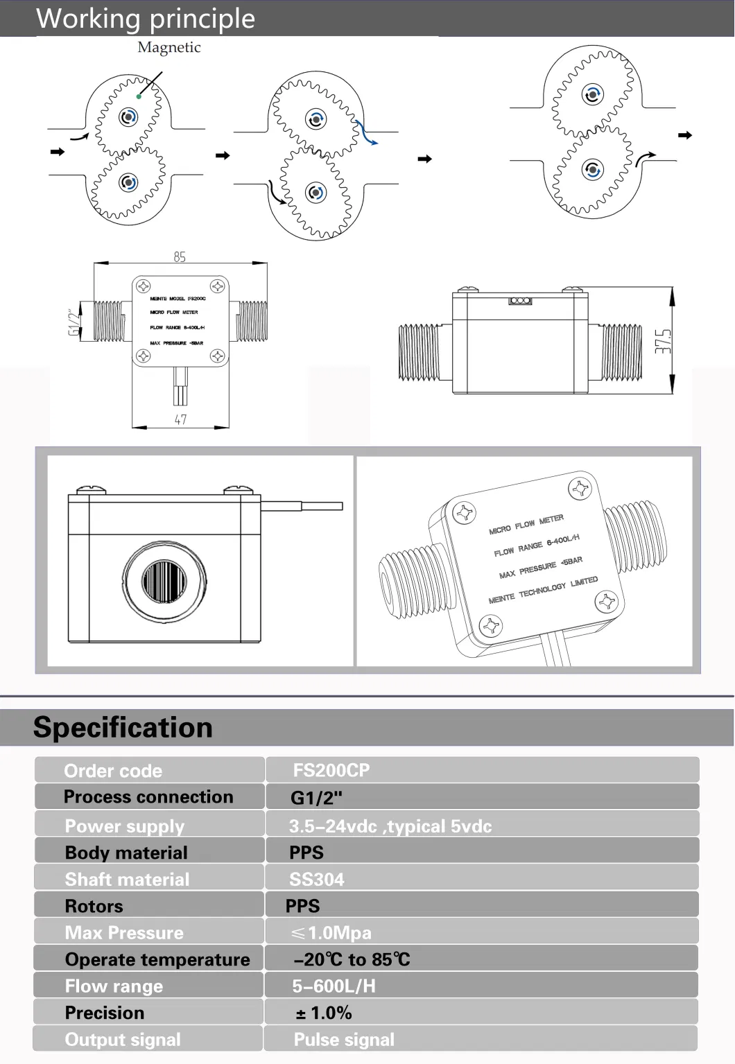 Micro Oval Gear Flow Meter, Milk Flow Meter, 5% off