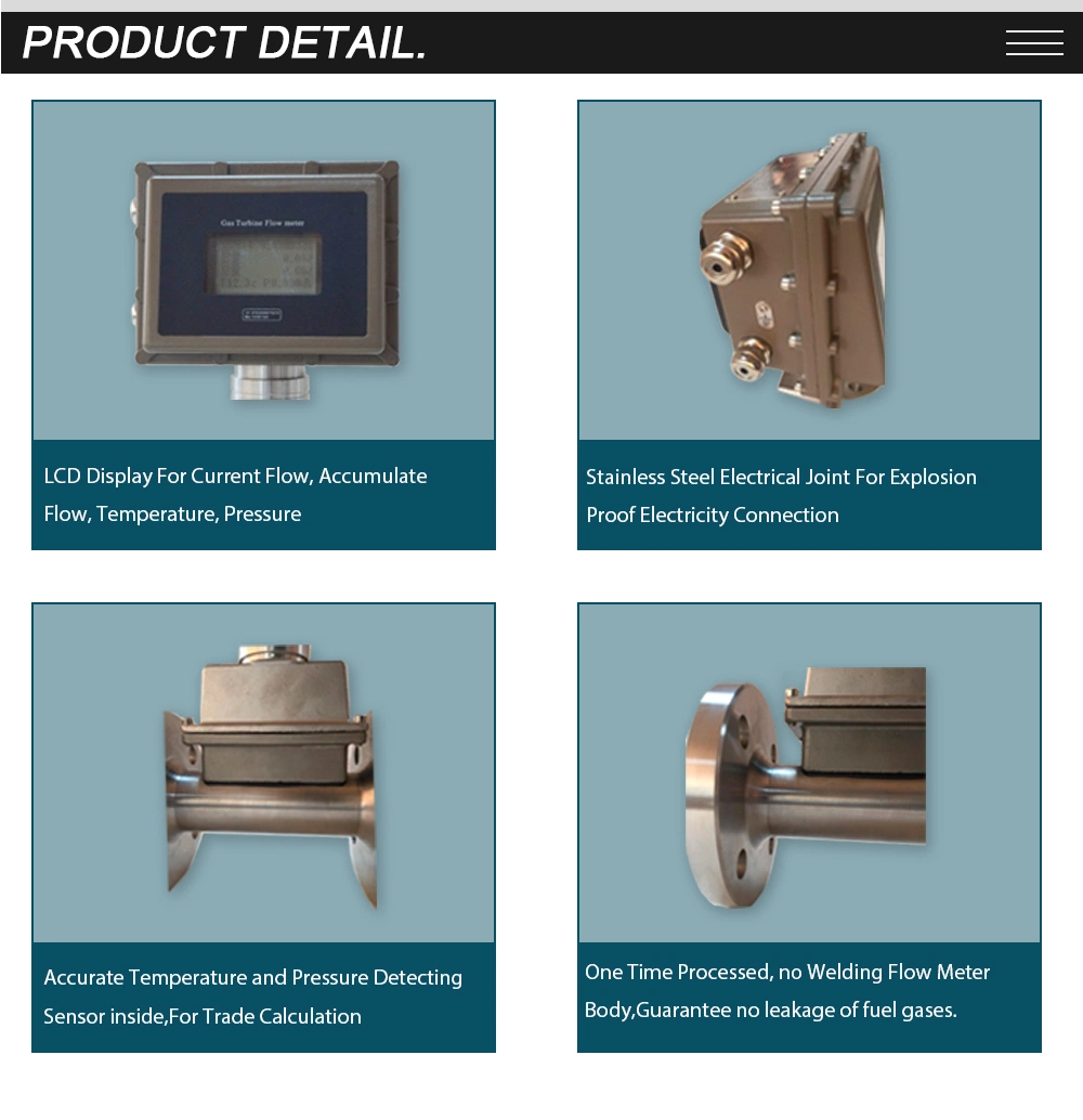 Long Warranty Gas Turbine Flowmeter Digital Turbine Flow Meter for LPG Gas